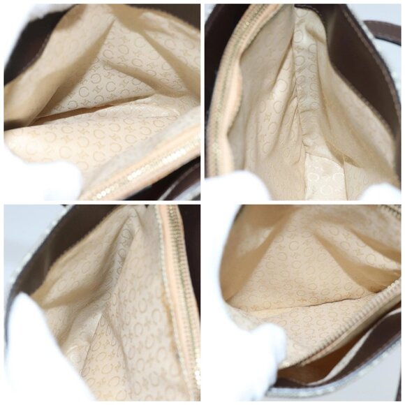 CELINE C Macadam Canvas Hand Bag Brown Gold - Picture 14 of 15